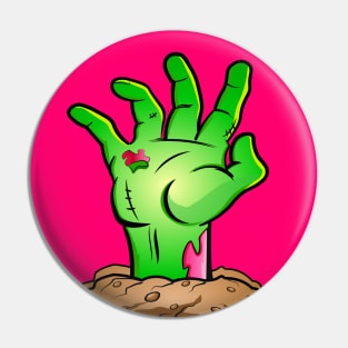 Green Zombie Hand Pin