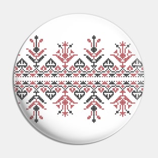 Palestinian Jordanian Tatreez Black-Red Embroidery Design 5 Pin