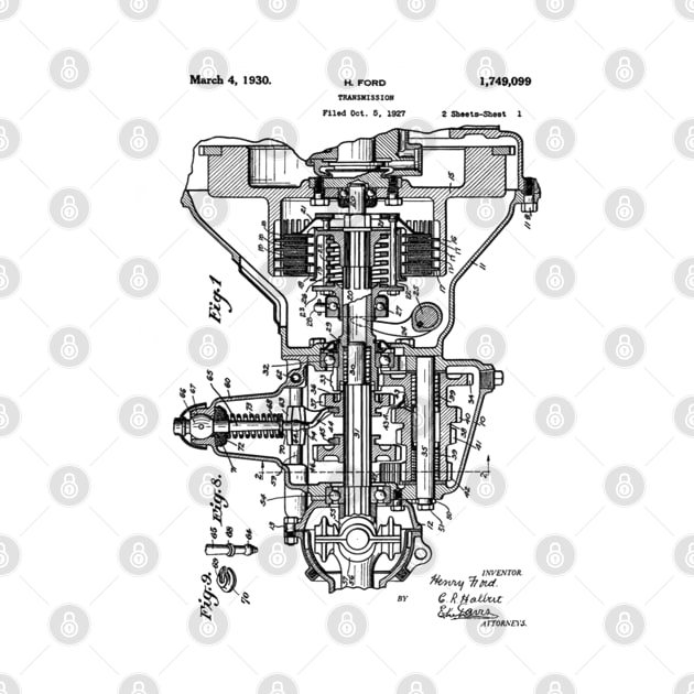 Henry Ford Transmission Patent Black by Luve