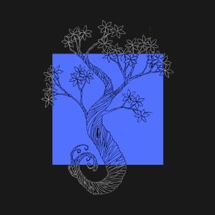 Blue Square Ink Tree T-Shirt