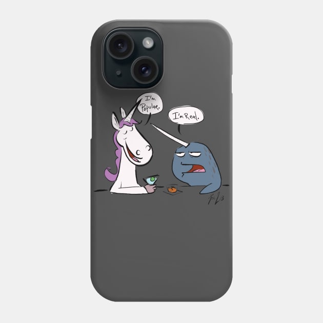 Unicorn Vs Narwhal Phone Case by CrankyUnicorn