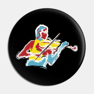 The Violin Player Brush Stroke Style Pin