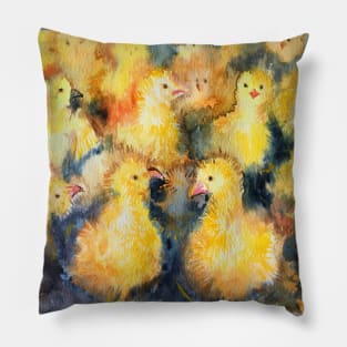 Yellow chickens Pillow