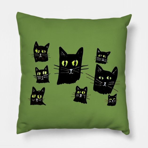 Halloween Cats Pillow by bubbsnugg