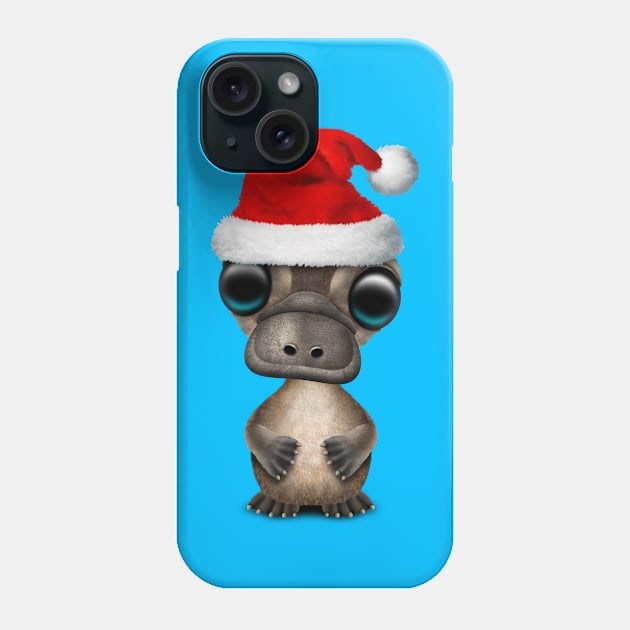Christmas Platypus Wearing a Santa Hat Phone Case by jeffbartels