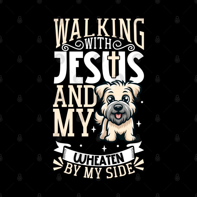 Jesus and dog - Soft-coated Wheaten Terrier by Modern Medieval Design