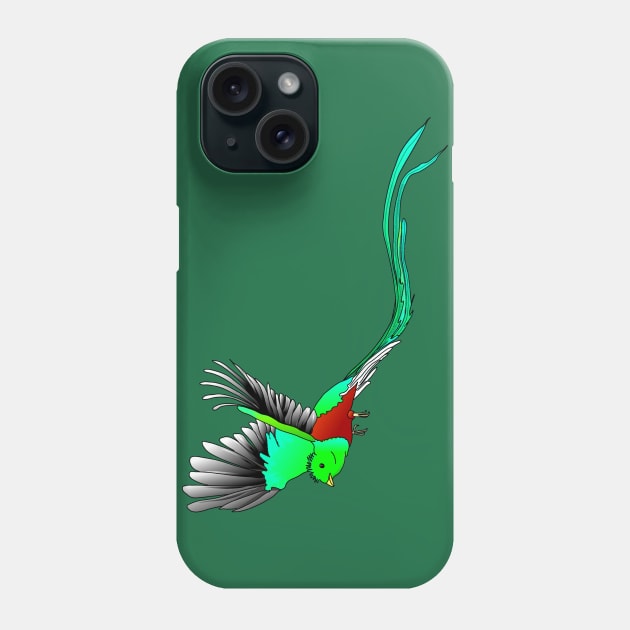 Quetzal sacred bird Phone Case by FabuleusePlanete