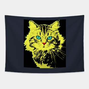 Pop art yellow black Tapestry