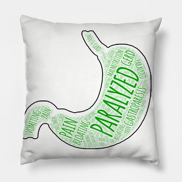 Gastroparesis Awareness Symptoms Word Art Pillow by ActivistApparel_