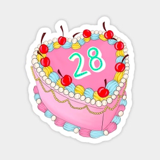 28th Birthday cake Magnet