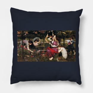 Flora and the Zephyrs, 1898 by John William Waterhouse Pillow