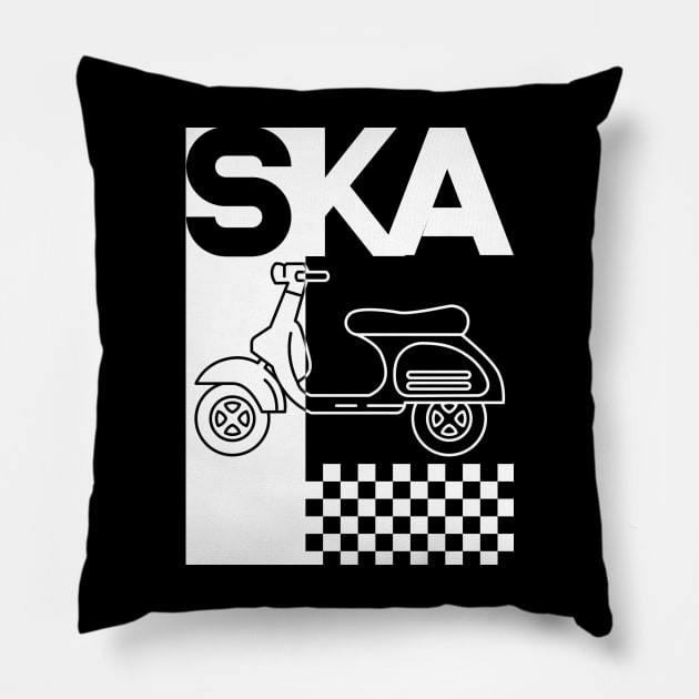 Ska Future, Ska Past mono Pillow by J&S mason