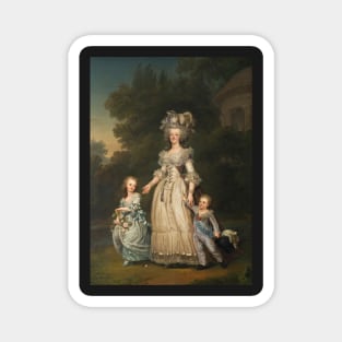 Marie Antoinette of France and two of her Children Walking in The Park of Trianon - Adolf Ulrik Wertmüller Magnet