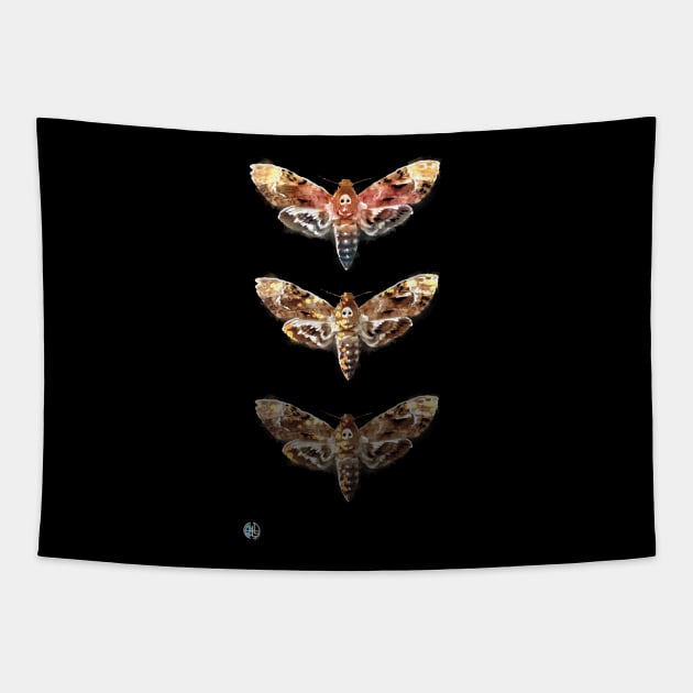 Moth Fading Tower Tapestry by sandpaperdaisy