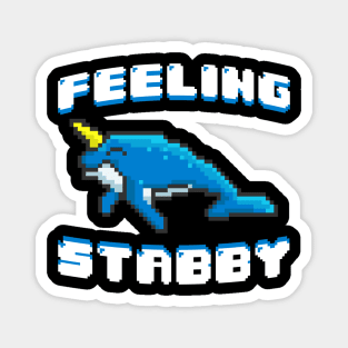 Adorable Feeling Stabby 8-Bit Narwhal Funny Whale Magnet