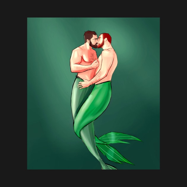 Merman's Kiss by leosketches9