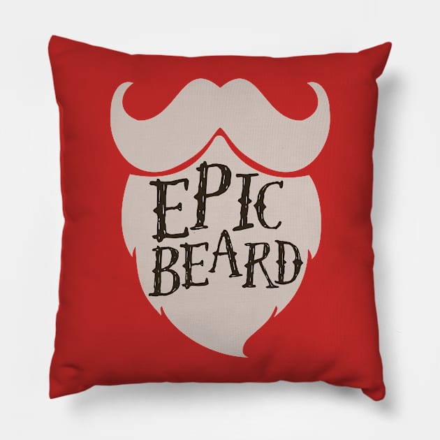 Epic Beard grey Pillow by SevenRoses