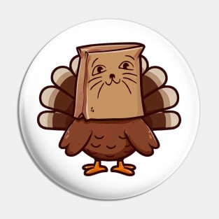 Thanksgiving Turkey Funny Fake Cat Face Pin