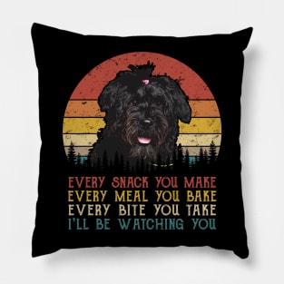 Retro Bouvier des Flandres Every Snack You Make Every Meal You Bake Pillow