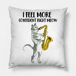 Funny Cat Lovers Gift Cat Playing Saxophone Pillow