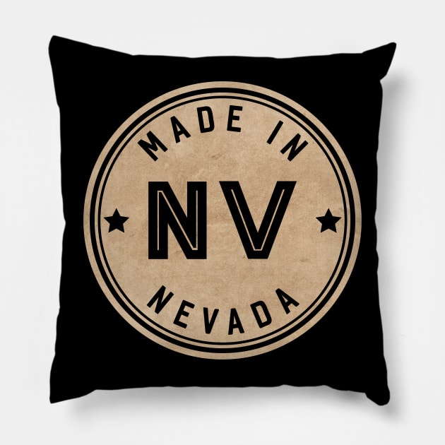 Made In Nevada NV State USA Pillow by Pixel On Fire