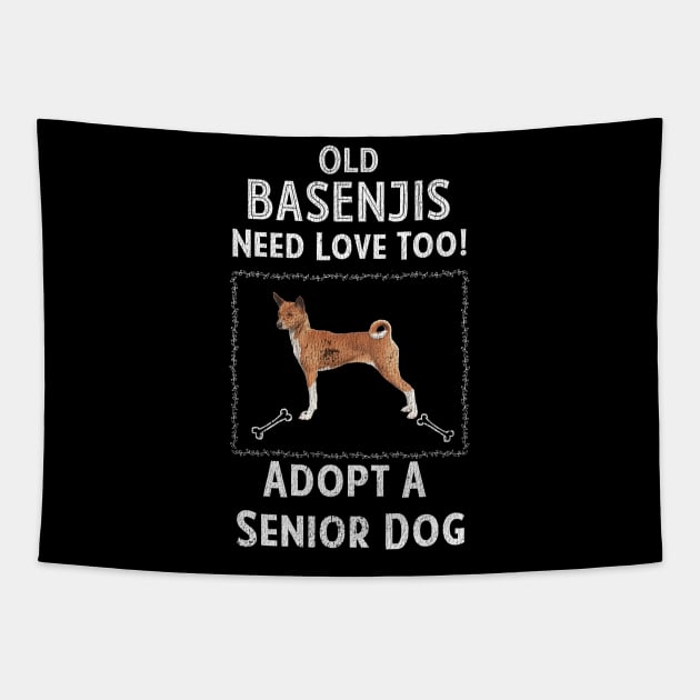 Senior Dog Adoption T-Shirt for Basenji Dog Lovers Tapestry by bbreidenbach