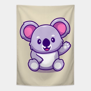 Cute Koala Waving Hand Tapestry