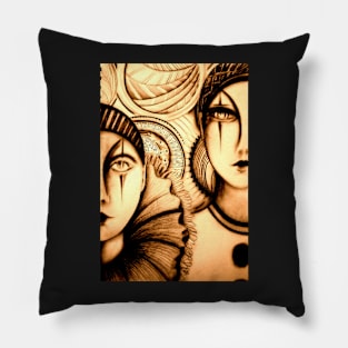 sepia sunglow pierrot ,Jacqueline Mcculloch ,House of Harlequin Pillow