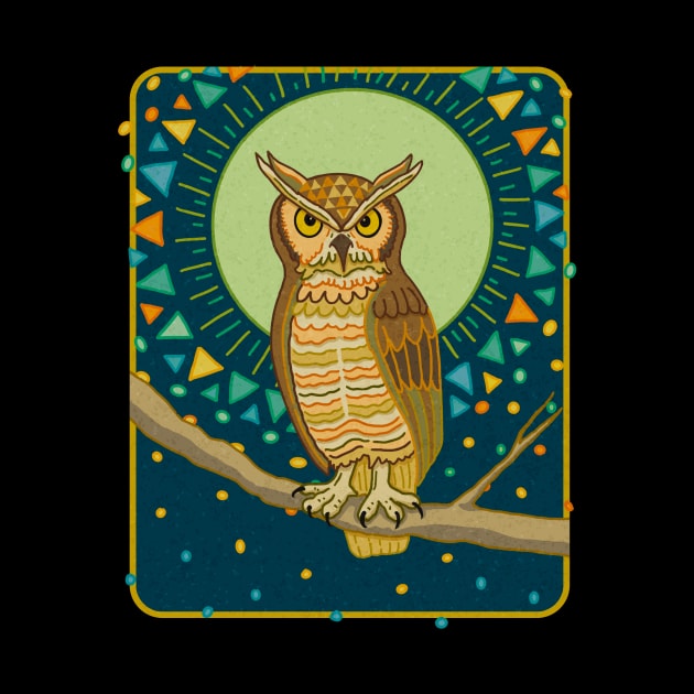 MID CENTURY GOTHIC Great Horned Owl by rorabeenie