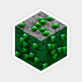 Block Emerald Ore 3D Magnet