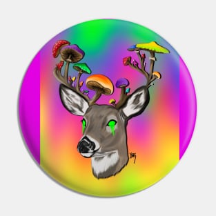 Trippy Deer color Pin