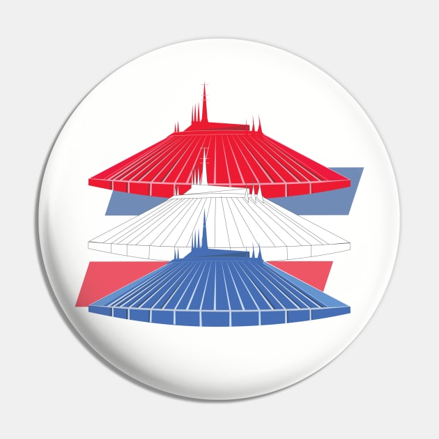 Space Mountain - Fourth of July - Red White and Blue Pin by WearInTheWorld