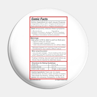 Comic Facts and Warnings Pin