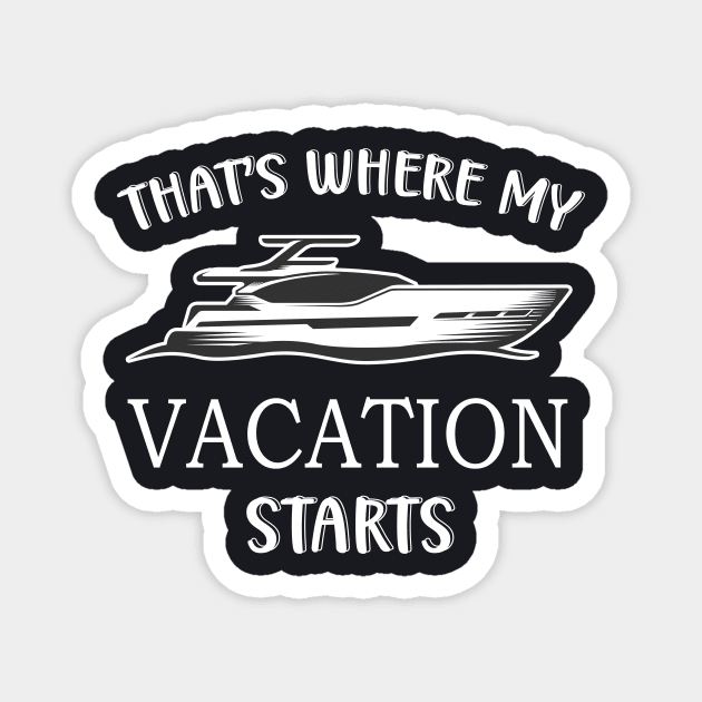 Motorboat Yacht Vacation Magnet by Foxxy Merch