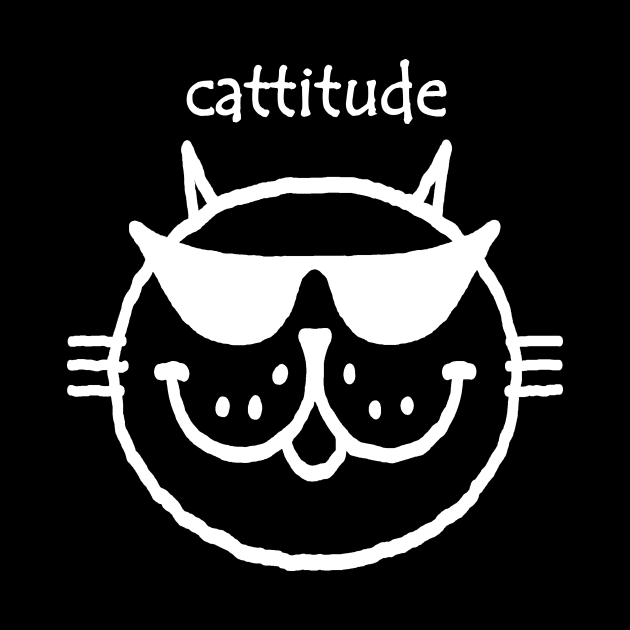 cattitude (white outline) by RawSunArt