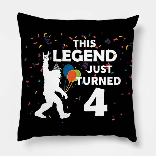 This legend just turned 4 a great birthday gift idea Pillow by JameMalbie