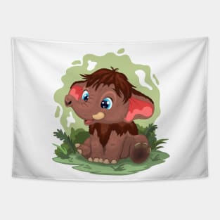 Cute Cartoon Mammoth. Tapestry