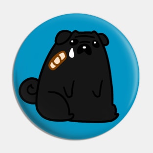 Sad Hurt Black Pug Pin