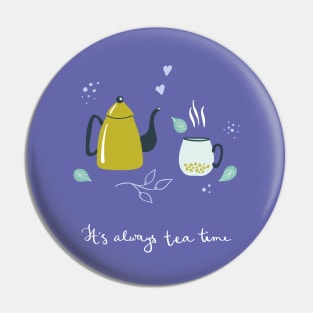 Tea time print Pin