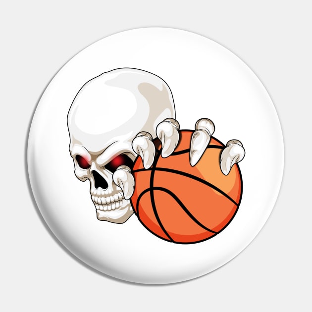 Skull Basketball player Basketball Pin by Markus Schnabel