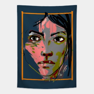 sketct colorful face Tapestry