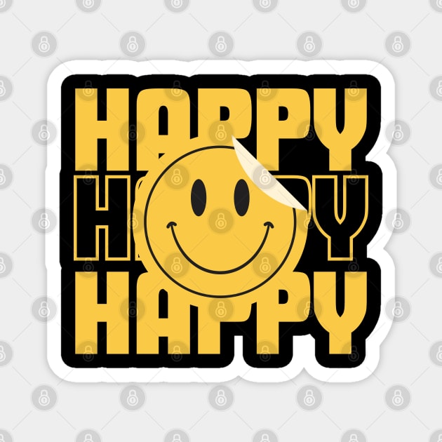 Spread Joy with Our Happy Smiley T-Shirt - Embrace Positivity Everywhere Magnet by aleo