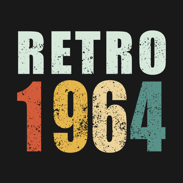 57th Birthday Gifts Year Old - Retro 1964 T-Shirt by heehee shop