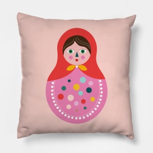 Colorful matryoshka doll Merry Christmas Pillow