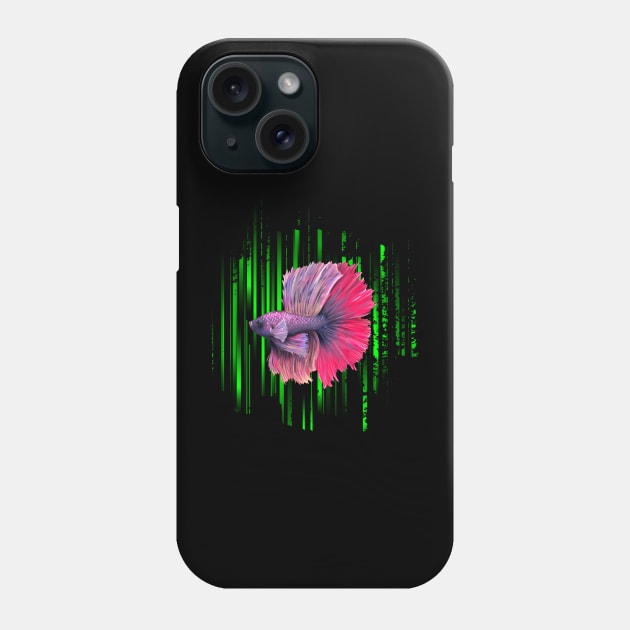 Betta Fish Purple and Pink Green Stripes Phone Case by Kylie Paul