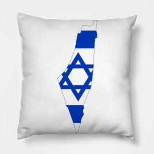 Israel Map with Flag of Israel` Pillow