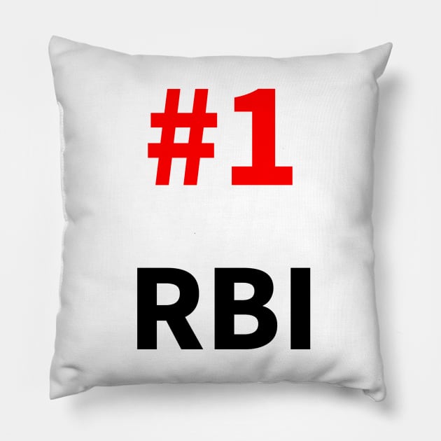 number one rbi Pillow by NumberOneEverything