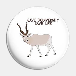 Save biodiversity Addax subtile version Pin