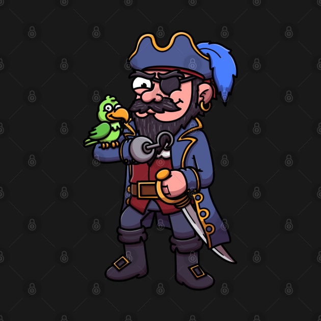 Pirate With Parrot by TheMaskedTooner