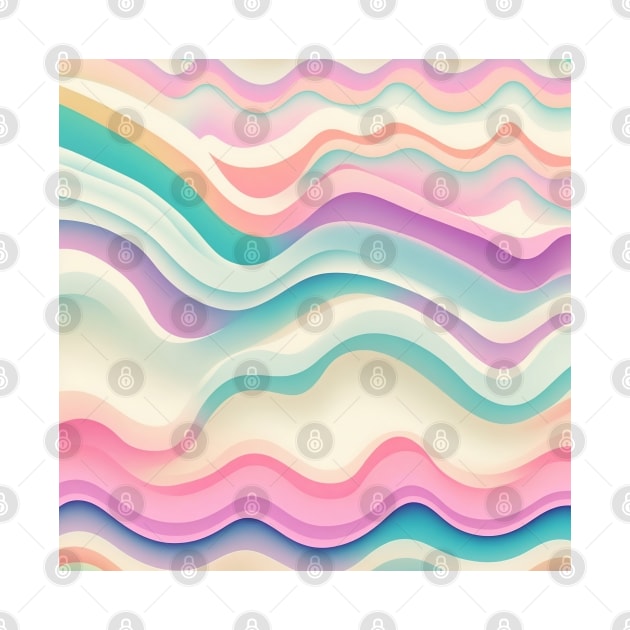 HORIZONTAL PATTERN OF MULTICOLORED WAVES, PASTEL COLOR, by ZARBIT